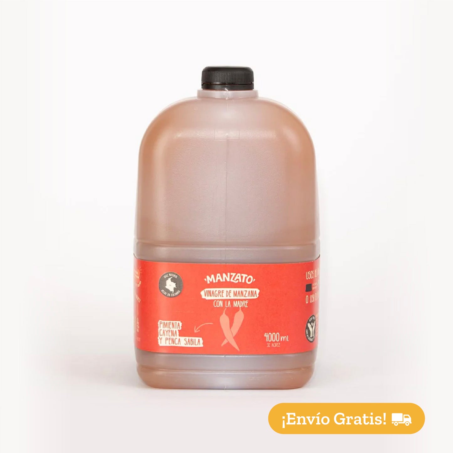 Vinagre de Manzana con pimienta cayena y penca sábila 4lt