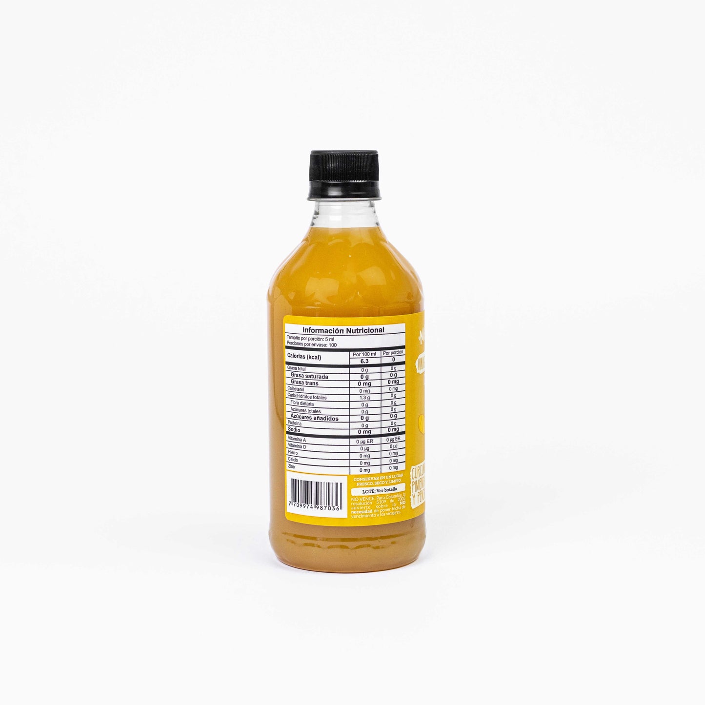 Vinagre de Manzana con cúrcuma, pimienta negra y penca sábila 500ml