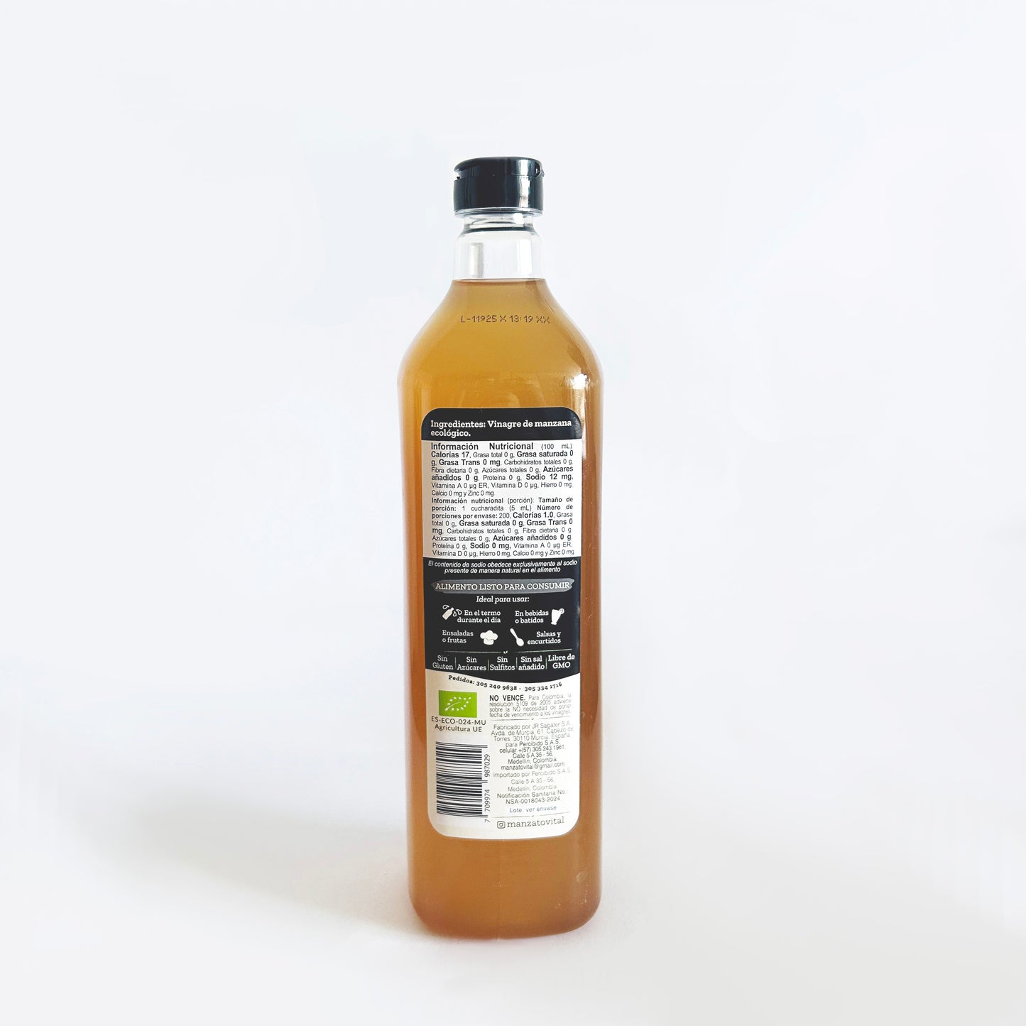 Vinagre de manzana con la madre orgánico 1 lt