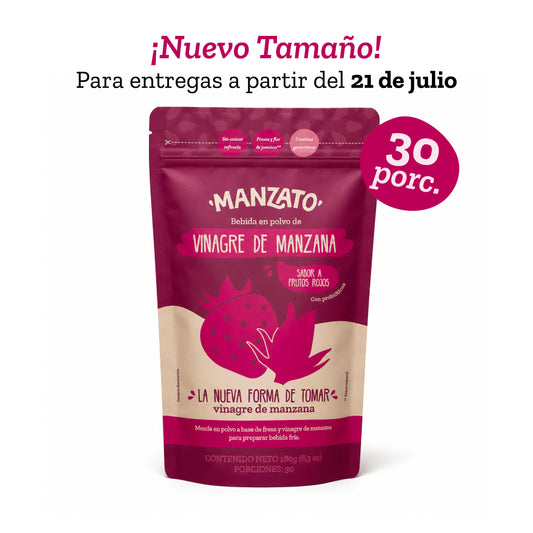 Bebida en polvo de vinagre de manzana sabor a frutos rojos 180g