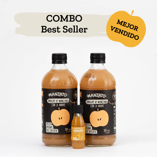 2 vinagres de manzana + 1 mini vinagre
