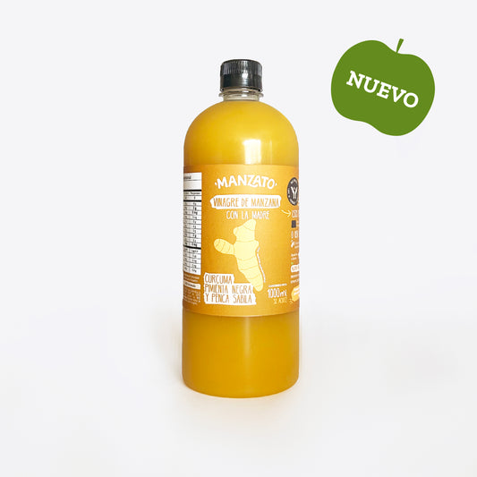 Vinagre de Manzana con cúrcuma, pimienta negra y penca sábila 1 Lt