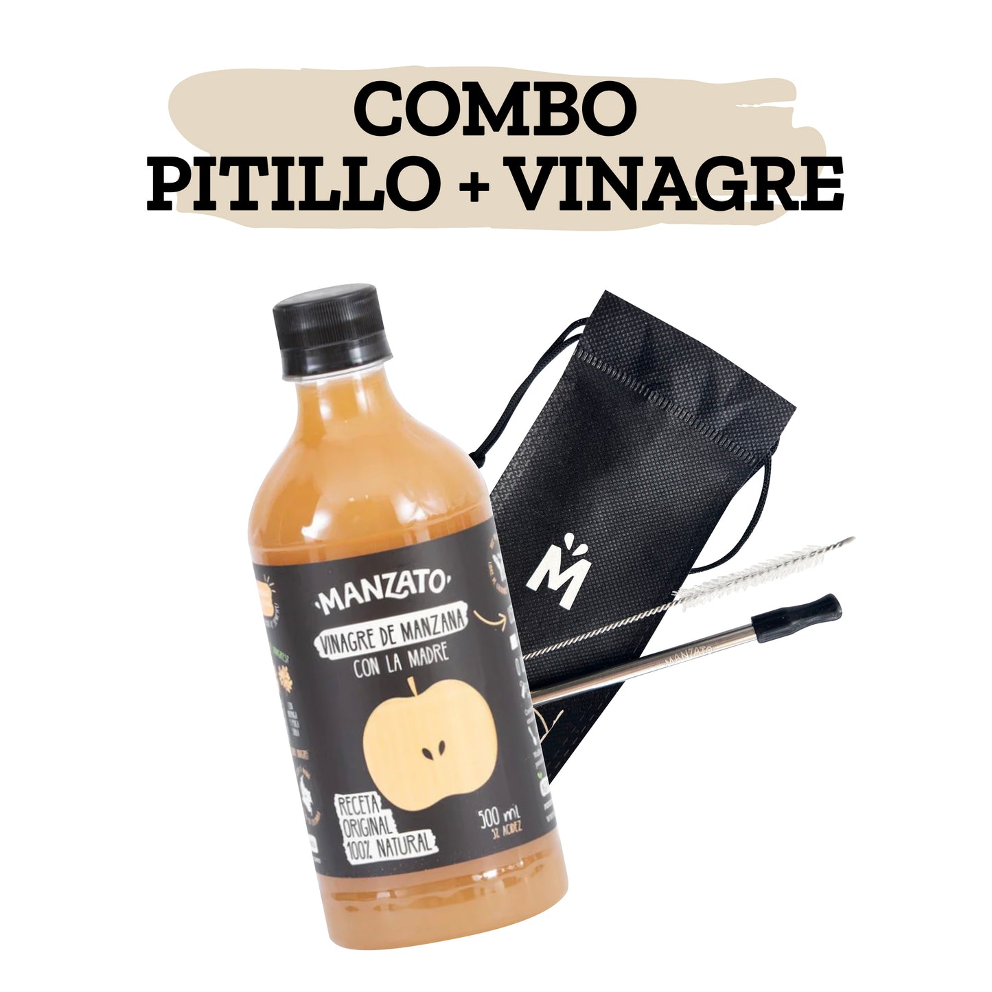 Combo Pitillo + vinagre de manzana