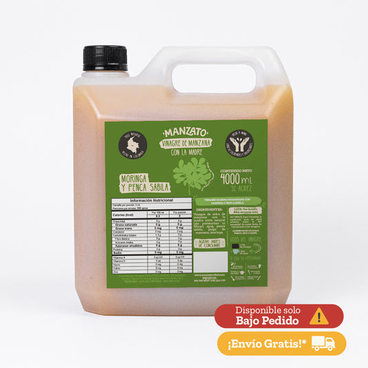 Vinagre de Manzana con moringa y penca sábila 4lt