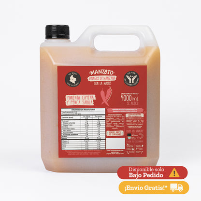 Vinagre de Manzana con pimienta cayena y penca sábila 4lt