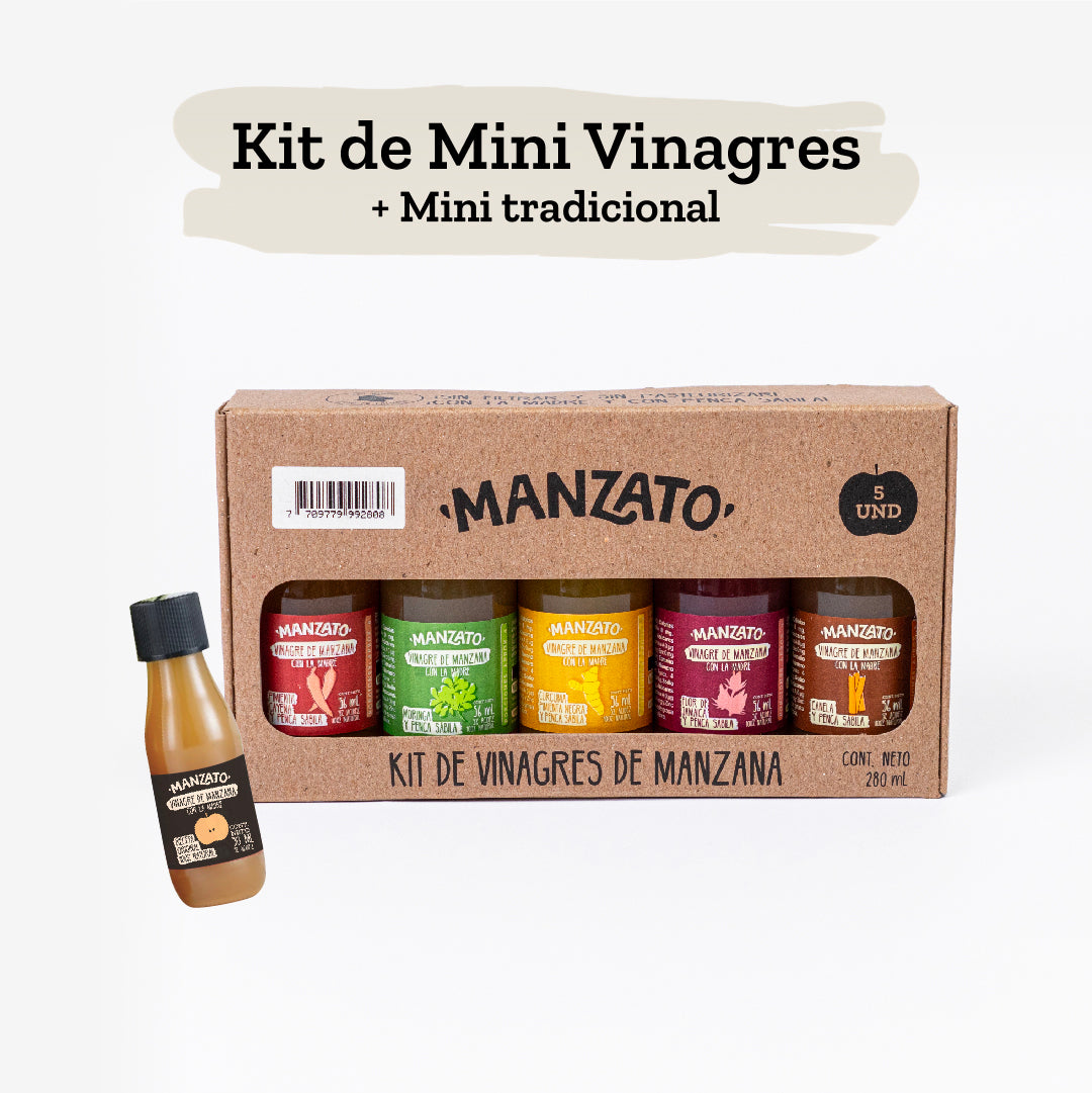 Kit de mini vinagres de manzana + Mini 30ml Tradicional