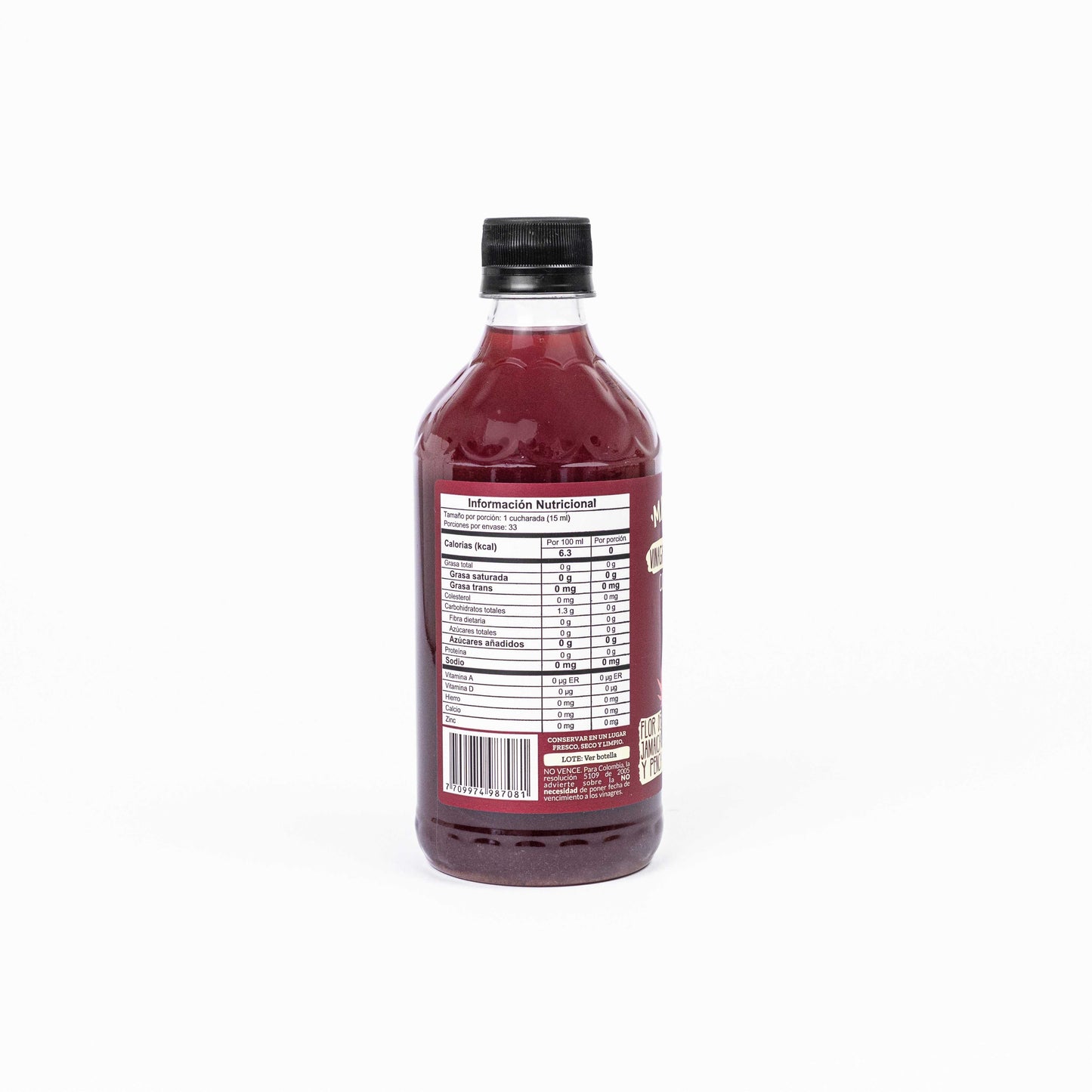 Vinagre de Manzana con flor de jamaica y penca sábila 500ml