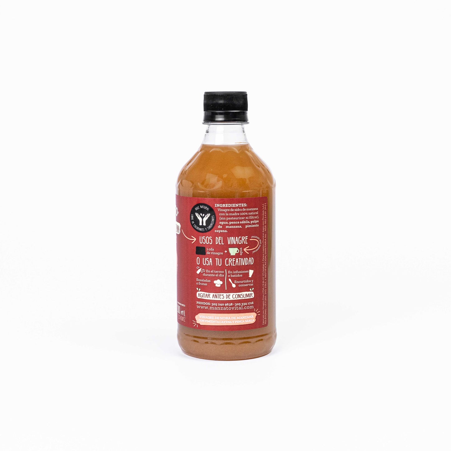 Vinagre de Manzana con pimienta cayena y penca sábila 500ml