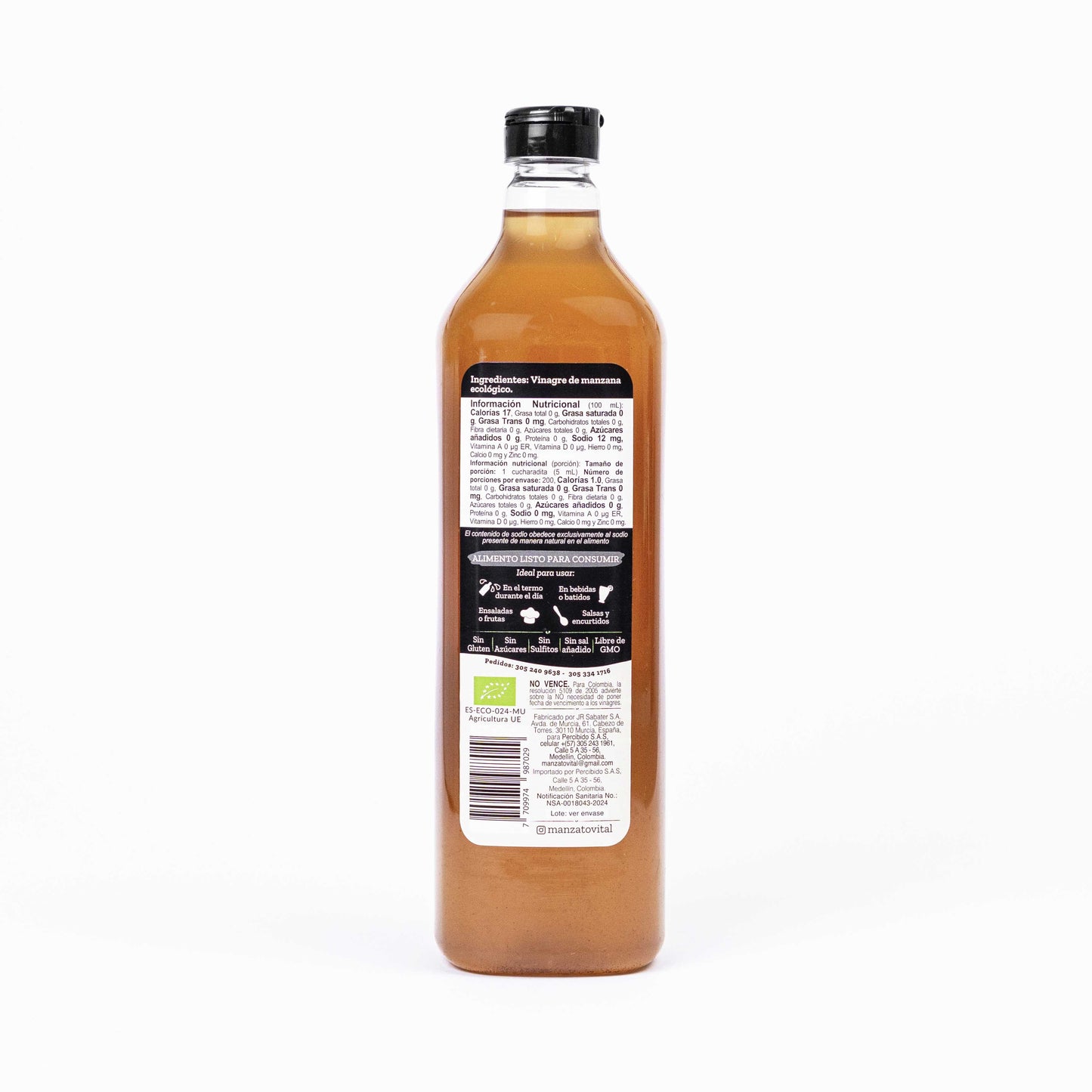 NUEVO SABOR Vinagre de manzana con la madre orgánico 1 lt