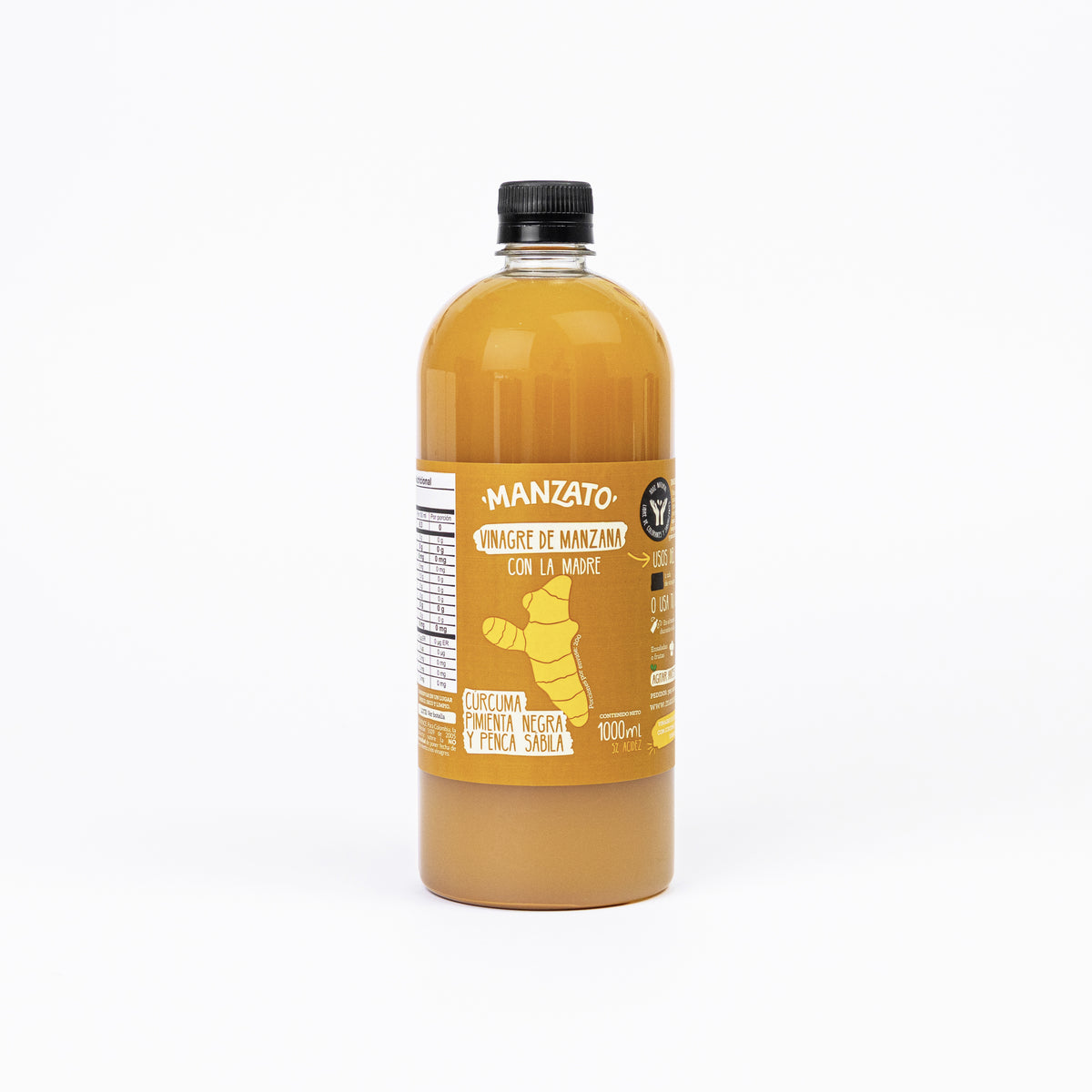 VINAGRE DE MANZANA CON CÚRCUMA, PIMIENTA NEGRA Y PENCA SÁBILA 1 LITRO