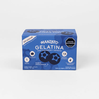 Gelatina sabor Arándanos con colágeno y estevia (x5 sobres)