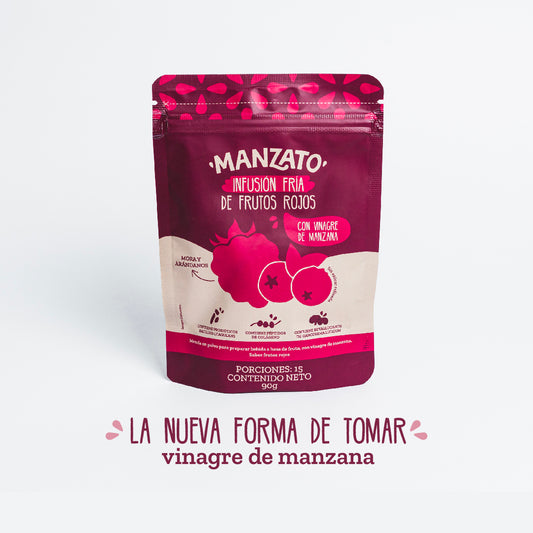 Infusión en polvo de frutos rojos con vinagre de manzana