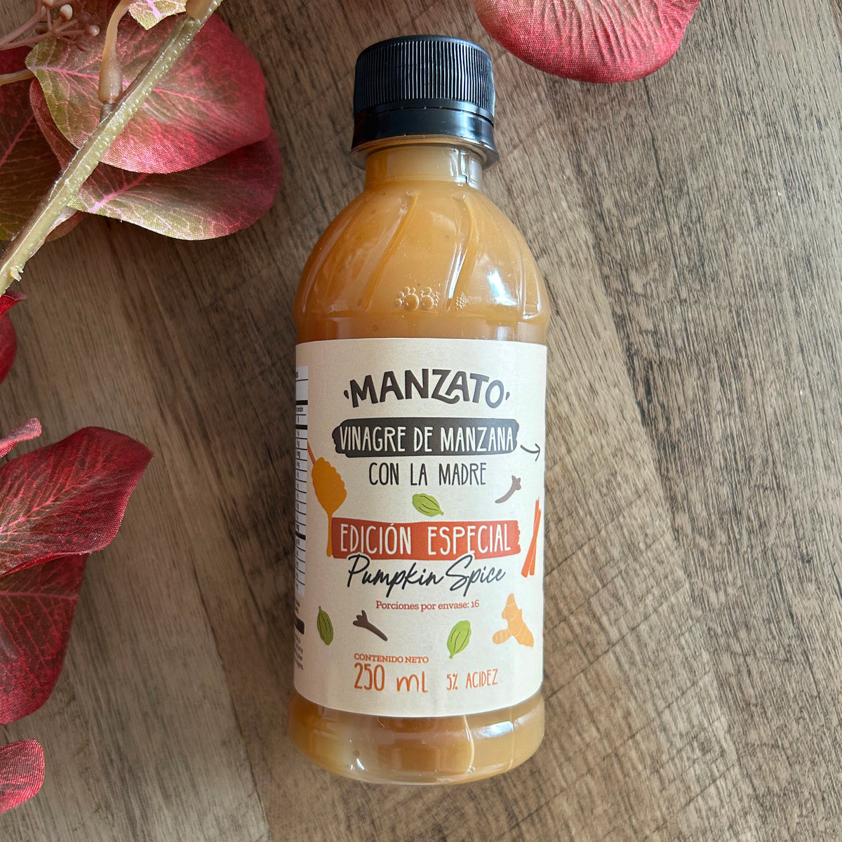 vinagre de manzana con pumkin spice manzato