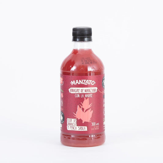 Vinagre de Manzana con flor de jamaica y penca sábila 500ml